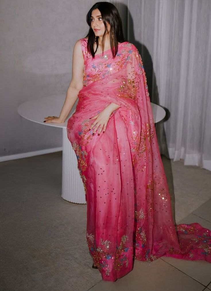 Pink Blossom Saree 002F