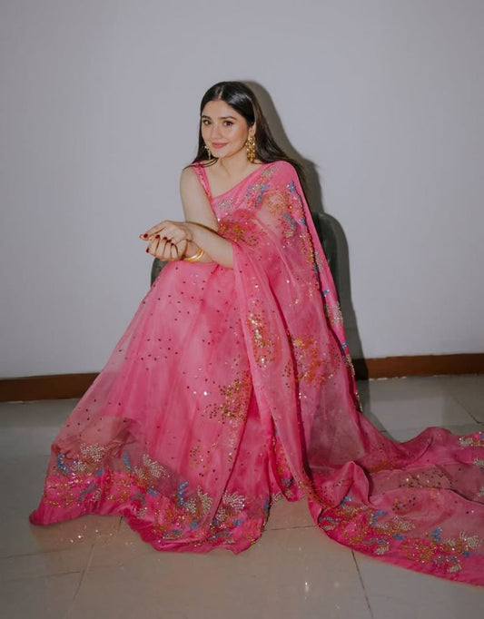 Pink Blossom Saree 002F